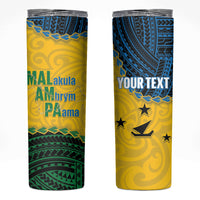 Personalised Malampa Province Vanuatu Skinny Tumbler Map With Polynesian Pattern LT14 Multicolor - Polynesian Pride
