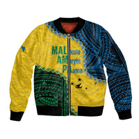 Personalised Malampa Province Vanuatu Sleeve Zip Bomber Jacket Map With Polynesian Pattern LT14 Unisex Multicolor - Polynesian Pride