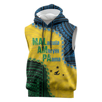 Personalised Malampa Province Vanuatu Sleeveless Hoodie Map With Polynesian Pattern LT14 Multicolor - Polynesian Pride