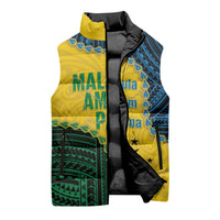 Personalised Malampa Province Vanuatu Sleeveless Puffer Jacket Map With Polynesian Pattern LT14 - Polynesian Pride