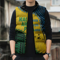 Personalised Malampa Province Vanuatu Sleeveless Puffer Jacket Map With Polynesian Pattern LT14 - Polynesian Pride