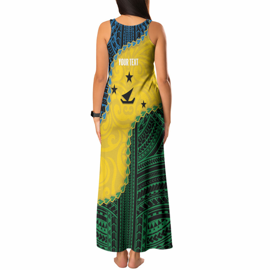 Personalised Malampa Province Vanuatu Tank Maxi Dress Map With Polynesian Pattern LT14 - Polynesian Pride