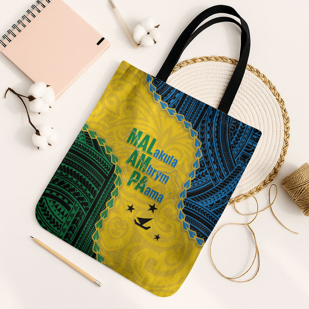 Malampa Province Vanuatu Tote Bag Map With Polynesian Pattern LT14 Black Strap One Size Multicolor - Polynesian Pride