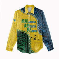 Personalised Malampa Province Vanuatu Women Casual Shirt Map With Polynesian Pattern LT14 - Polynesian Pride