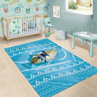 Aloha Hawaii Humuhumu Reef Triggerfish Area Rug Hawaiian Leis Kakau Pattern LT14 - Polynesian Pride