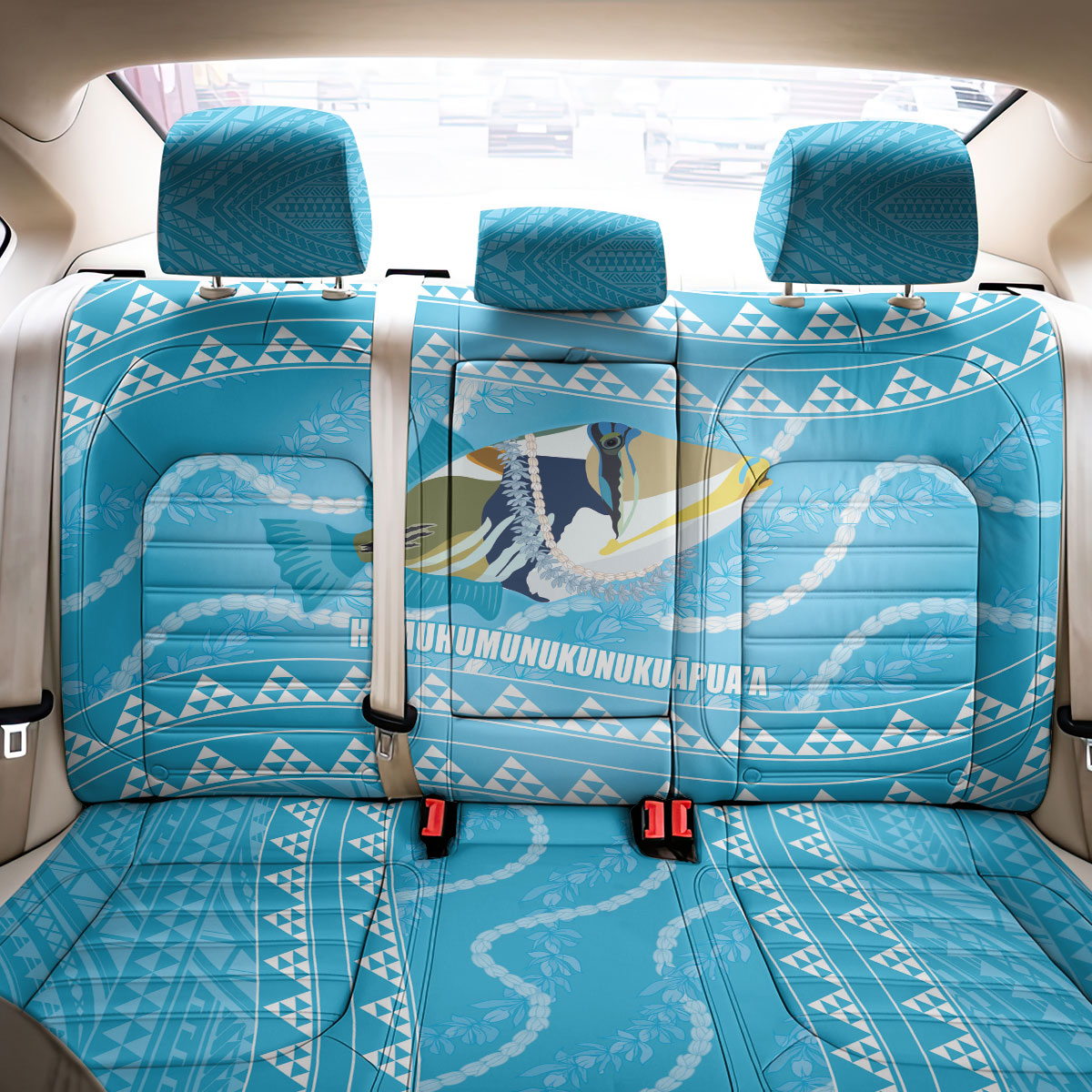 Aloha Hawaii Humuhumu Reef Triggerfish Back Car Seat Cover Hawaiian Leis Kakau Pattern LT14 - Polynesian Pride
