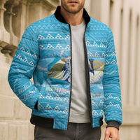 Aloha Hawaii Humuhumu Reef Triggerfish Bomber Puffer Jacket Hawaiian Leis Kakau Pattern LT14 - Polynesian Pride