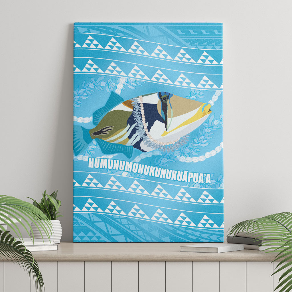 Aloha Hawaii Humuhumu Reef Triggerfish Canvas Wall Art Hawaiian Leis Kakau Pattern LT14 - Polynesian Pride