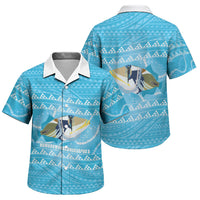 Aloha Hawaii Humuhumu Reef Triggerfish Family Matching Short Sleeve Bodycon Dress and Hawaiian Shirt Hawaiian Leis Kakau Pattern LT14 Son's Shirt Blue - Polynesian Pride
