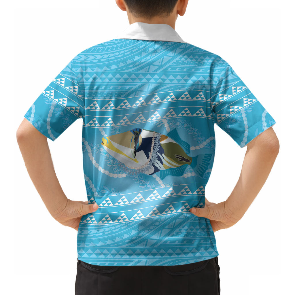 Aloha Hawaii Humuhumu Reef Triggerfish Hawaiian Shirt Hawaiian Leis Kakau Pattern LT14 - Polynesian Pride