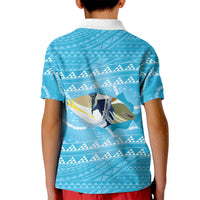 Aloha Hawaii Humuhumu Reef Triggerfish Kid Polo Shirt Hawaiian Leis Kakau Pattern LT14 - Polynesian Pride