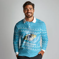 Aloha Hawaii Humuhumu Reef Triggerfish Long Sleeve Polo Shirt Hawaiian Leis Kakau Pattern LT14 - Polynesian Pride