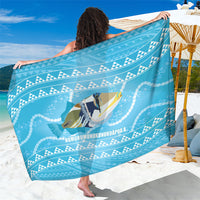 Aloha Hawaii Humuhumu Reef Triggerfish Sarong Hawaiian Leis Kakau Pattern LT14 One Size 44 x 66 inches Blue - Polynesian Pride