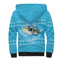 Aloha Hawaii Humuhumu Reef Triggerfish Sherpa Hoodie Hawaiian Leis Kakau Pattern LT14 - Polynesian Pride