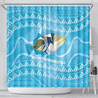 Aloha Hawaii Humuhumu Reef Triggerfish Shower Curtain Hawaiian Leis Kakau Pattern LT14 - Polynesian Pride