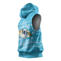 Aloha Hawaii Humuhumu Reef Triggerfish Sleeveless Hoodie Hawaiian Leis Kakau Pattern LT14 - Polynesian Pride
