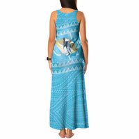 Aloha Hawaii Humuhumu Reef Triggerfish Tank Maxi Dress Hawaiian Leis Kakau Pattern LT14 - Polynesian Pride