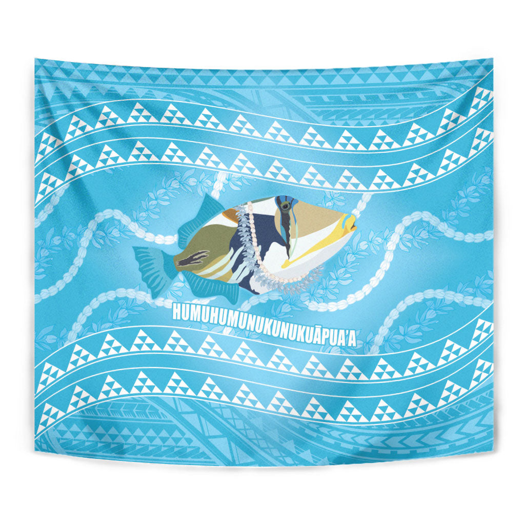 Aloha Hawaii Humuhumu Reef Triggerfish Tapestry Hawaiian Leis Kakau Pattern LT14 - Polynesian Pride