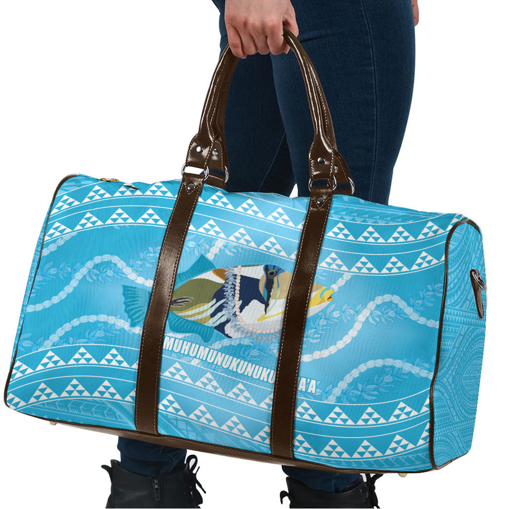 Aloha Hawaii Humuhumu Reef Triggerfish Travel Bag Hawaiian Leis Kakau Pattern LT14 - Polynesian Pride