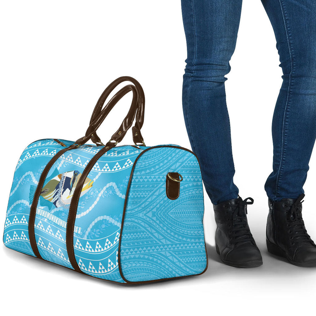 Aloha Hawaii Humuhumu Reef Triggerfish Travel Bag Hawaiian Leis Kakau Pattern LT14 - Polynesian Pride
