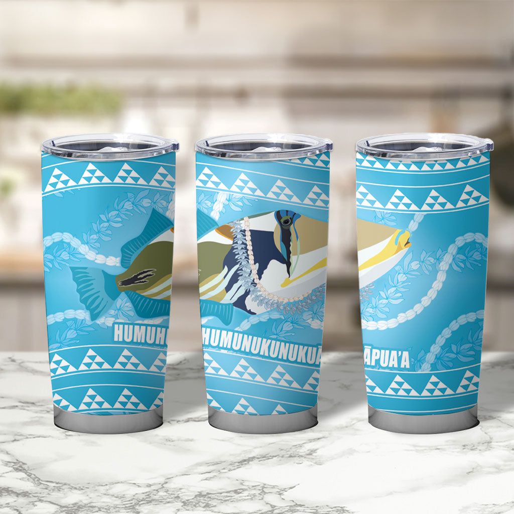 Aloha Hawaii Humuhumu Reef Triggerfish Tumbler Cup Hawaiian Leis Kakau Pattern LT14 - Polynesian Pride