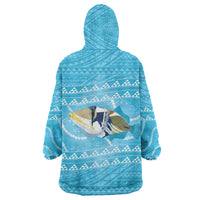 Aloha Hawaii Humuhumu Reef Triggerfish Wearable Blanket Hoodie Hawaiian Leis Kakau Pattern LT14 - Polynesian Pride