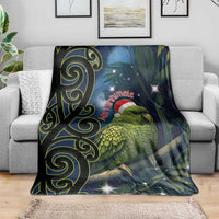 New Zealand Christmas Blanket Cute Kakapo Meri Kirihimete Maori Koru