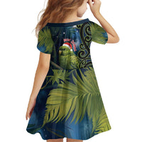 New Zealand Christmas Family Matching Long Sleeve Bodycon Dress and Hawaiian Shirt Cute Kakapo Meri Kirihimete Maori Koru LT14 - Polynesian Pride
