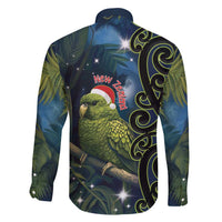 New Zealand Christmas Family Matching Long Sleeve Bodycon Dress and Hawaiian Shirt Cute Kakapo Meri Kirihimete Maori Koru LT14 - Polynesian Pride