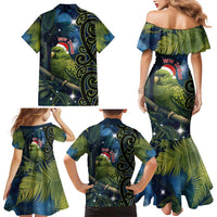 New Zealand Christmas Family Matching Mermaid Dress and Hawaiian Shirt Cute Kakapo Meri Kirihimete Maori Koru LT14 - Polynesian Pride