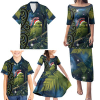 New Zealand Christmas Family Matching Puletasi and Hawaiian Shirt Cute Kakapo Meri Kirihimete Maori Koru LT14 - Polynesian Pride
