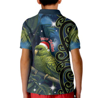 New Zealand Christmas Kid Polo Shirt Cute Kakapo Meri Kirihimete Maori Koru