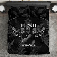 New Zealand Silver Fern Rugby Bedding Set Aotearoa Godfather Proud Gone But Never Forgotten LT14 Black - Polynesian Pride