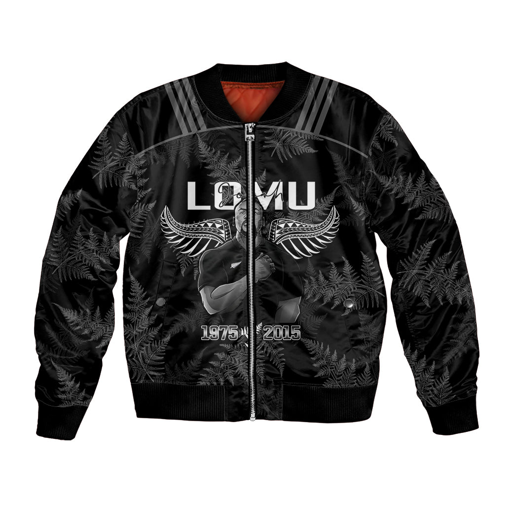 New Zealand Silver Fern Rugby Bomber Jacket Aotearoa Godfather Proud Gone But Never Forgotten LT14 Unisex Black - Polynesian Pride
