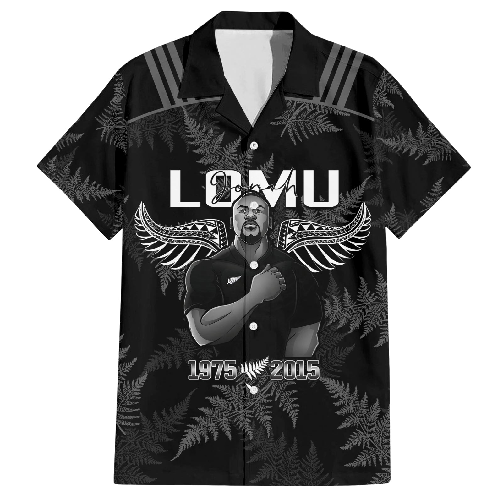 New Zealand Silver Fern Rugby Hawaiian Shirt Aotearoa Godfather Proud Gone But Never Forgotten LT14 Black - Polynesian Pride