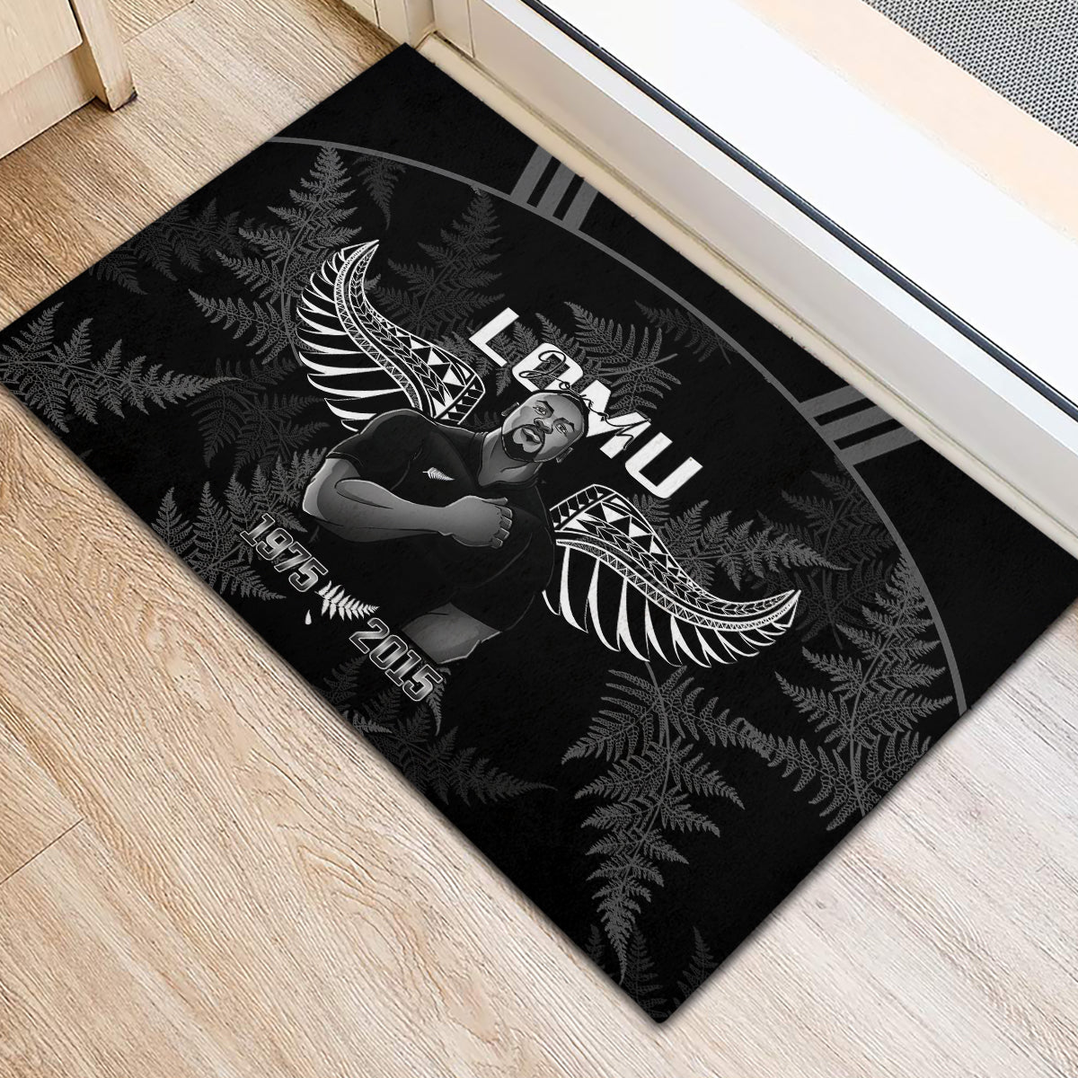New Zealand Silver Fern Rugby Rubber Doormat Aotearoa Godfather Proud Gone But Never Forgotten LT14 - Polynesian Pride