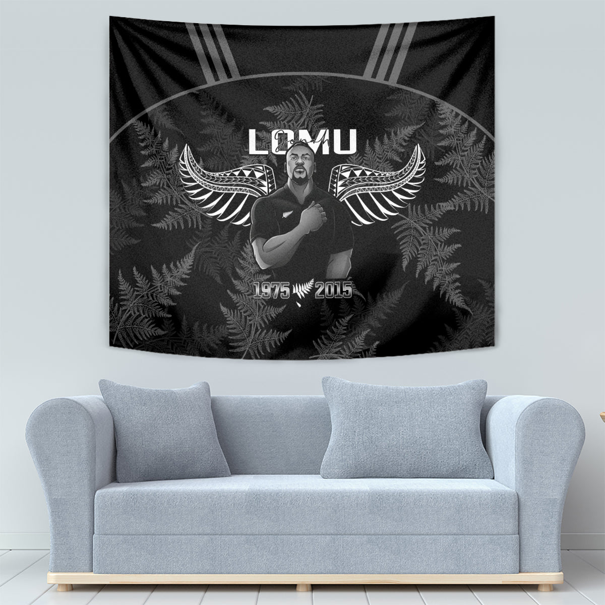 New Zealand Silver Fern Rugby Tapestry Aotearoa Godfather Proud Gone But Never Forgotten LT14 - Polynesian Pride