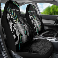Personalised New Zealand Silver Fern Rugby Car Seat Cover Paua Shell With Champions Trophy History NZ Forever LT14 - Polynesian Pride