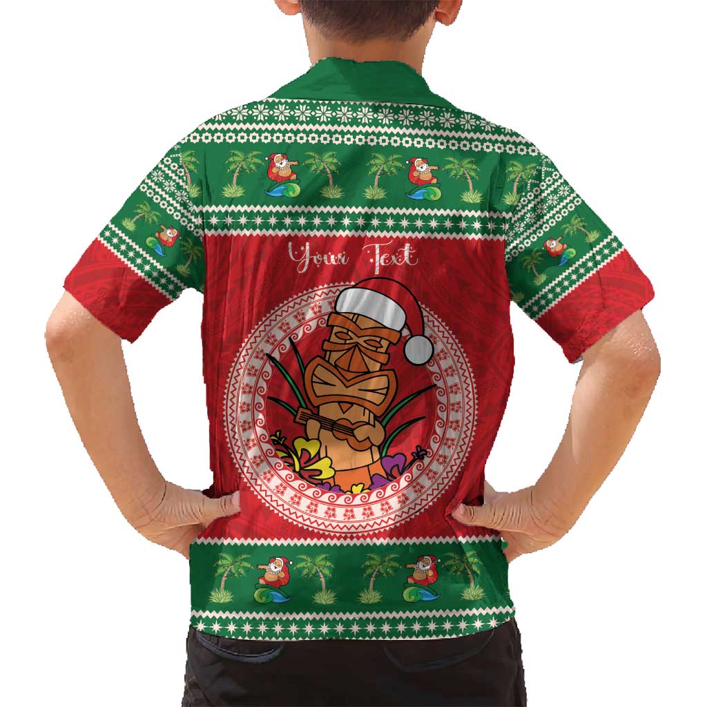 Personalized Hawaii Christmas Family Matching Puletasi and Hawaiian Shirt Tiki Santa Mele Kalikimaka LT14 - Polynesian Pride