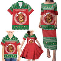 Personalized Hawaii Christmas Family Matching Puletasi and Hawaiian Shirt Tiki Santa Mele Kalikimaka LT14 - Polynesian Pride