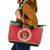 Personalized Hawaii Christmas Leather Tote Bag Tiki Santa Mele Kalikimaka