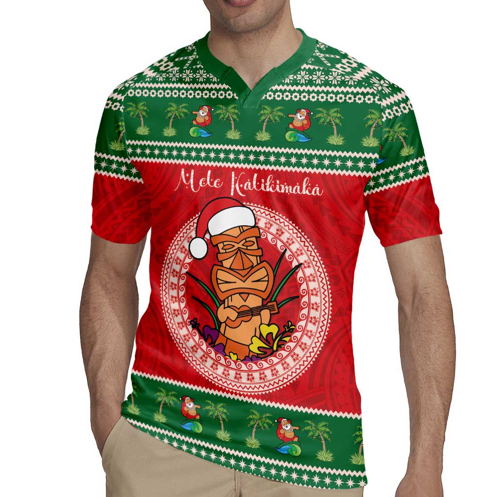 Personalized Hawaii Christmas Rugby Jersey Tiki Santa Mele Kalikimaka