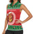 Personalized Hawaii Christmas Women Sleeveless Polo Shirt Tiki Santa Mele Kalikimaka