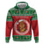Personalized Hawaii Christmas Zip Hoodie Tiki Santa Mele Kalikimaka