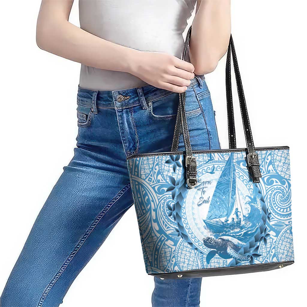 New Zealand Saling Leather Tote Bag Aotearoa Yacht Racing - Born To Sail