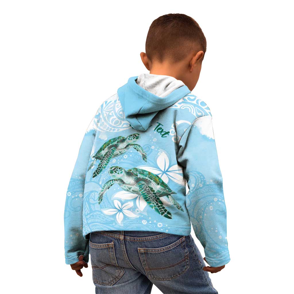 Personalised Polynesia Valentine's Day Kid Hoodie SeaTurtle Couple Polynesian - Fairy Sparkles Color