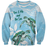 Personalised Polynesia Valentine's Day Sweatshirt SeaTurtle Couple Polynesian - Fairy Sparkles Color
