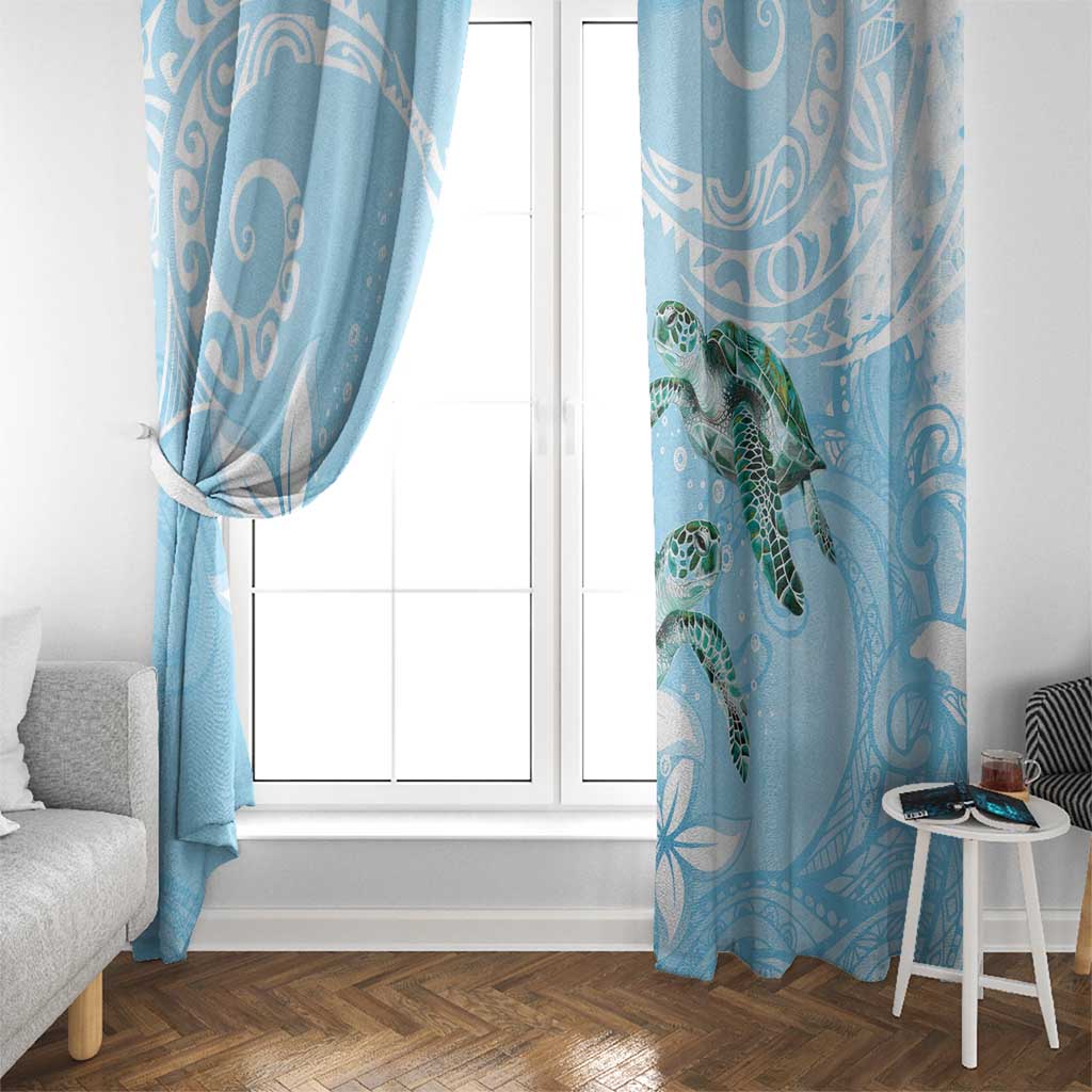 Polynesia Valentine's Day Window Curtain SeaTurtle Couple Polynesian - Fairy Sparkles Color