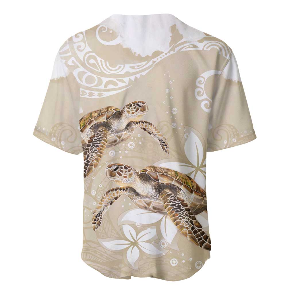Happy Valentine's Day Polynesia Baseball Jersey SeaTurtle Couple Polynesian - Pollinate Color