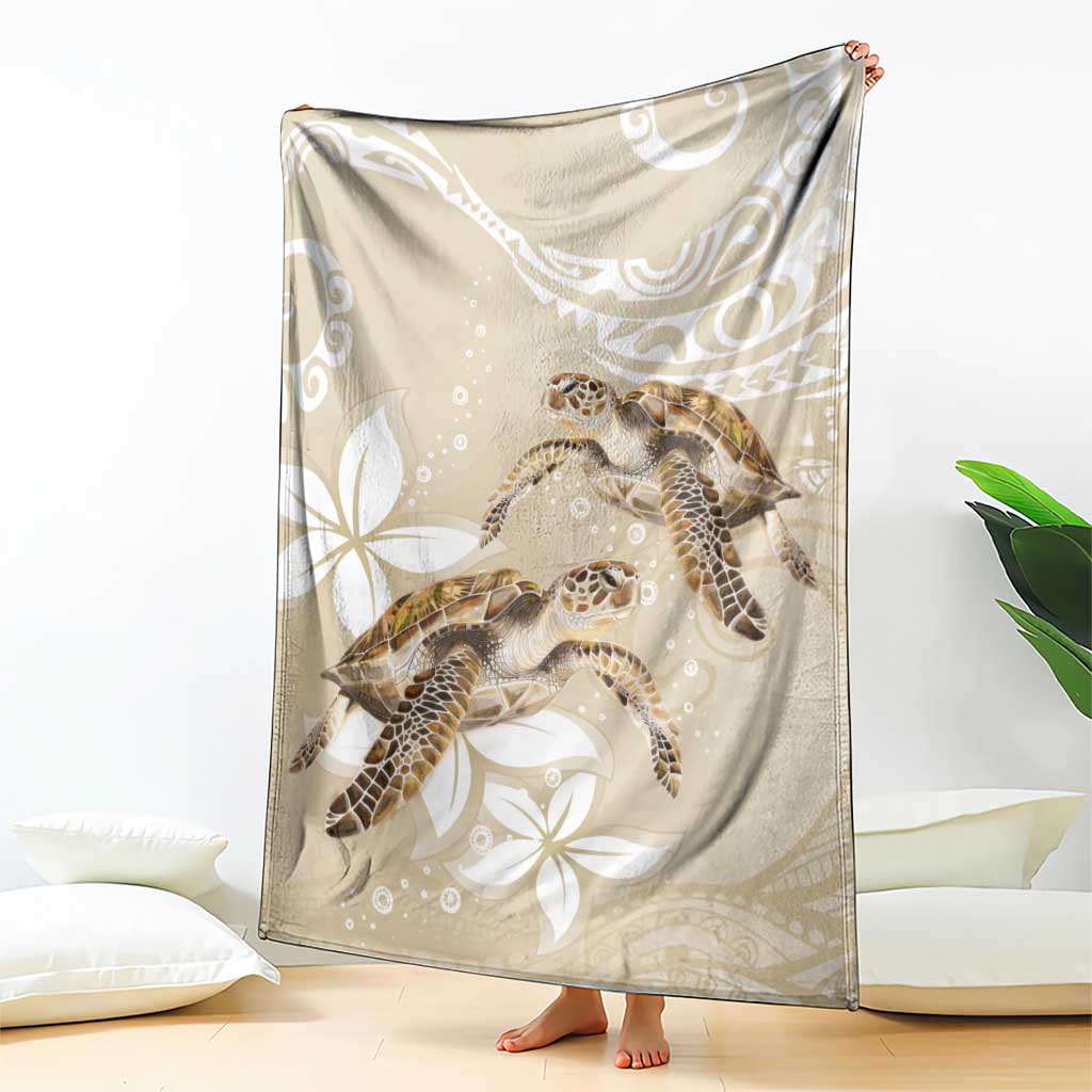 Happy Valentine's Day Polynesia Blanket SeaTurtle Couple Polynesian - Pollinate Color